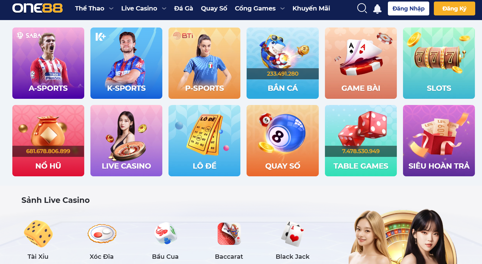 One88 Có Đáng Để Trải Nghiệm Không? Tìm Hiểu Nhà Cái Uy Tín 4 Một số danh mục trò chơi hấp dẫn hiện có tại one88